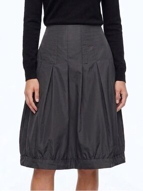SANDRA ANGELOZZI Black Balloon Skirt Knee Length Darts Pleats Puffy Round 10/12
